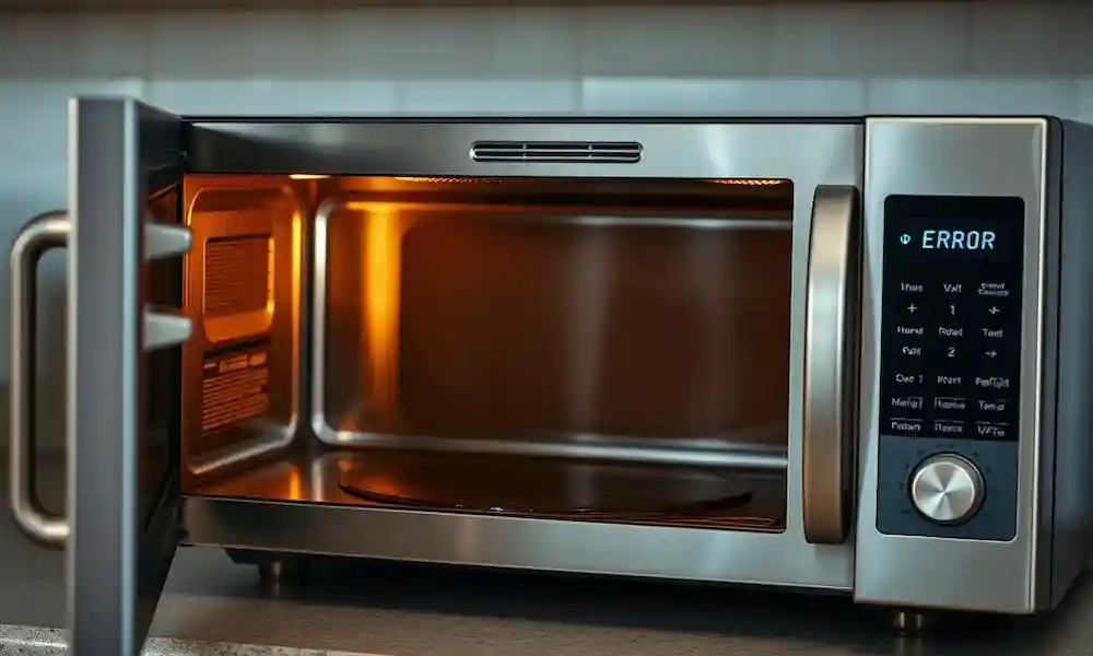microwave in kitchen