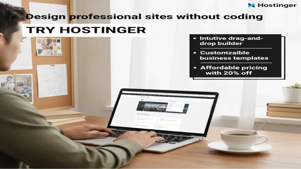 man building a website